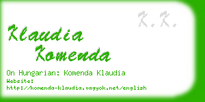 klaudia komenda business card